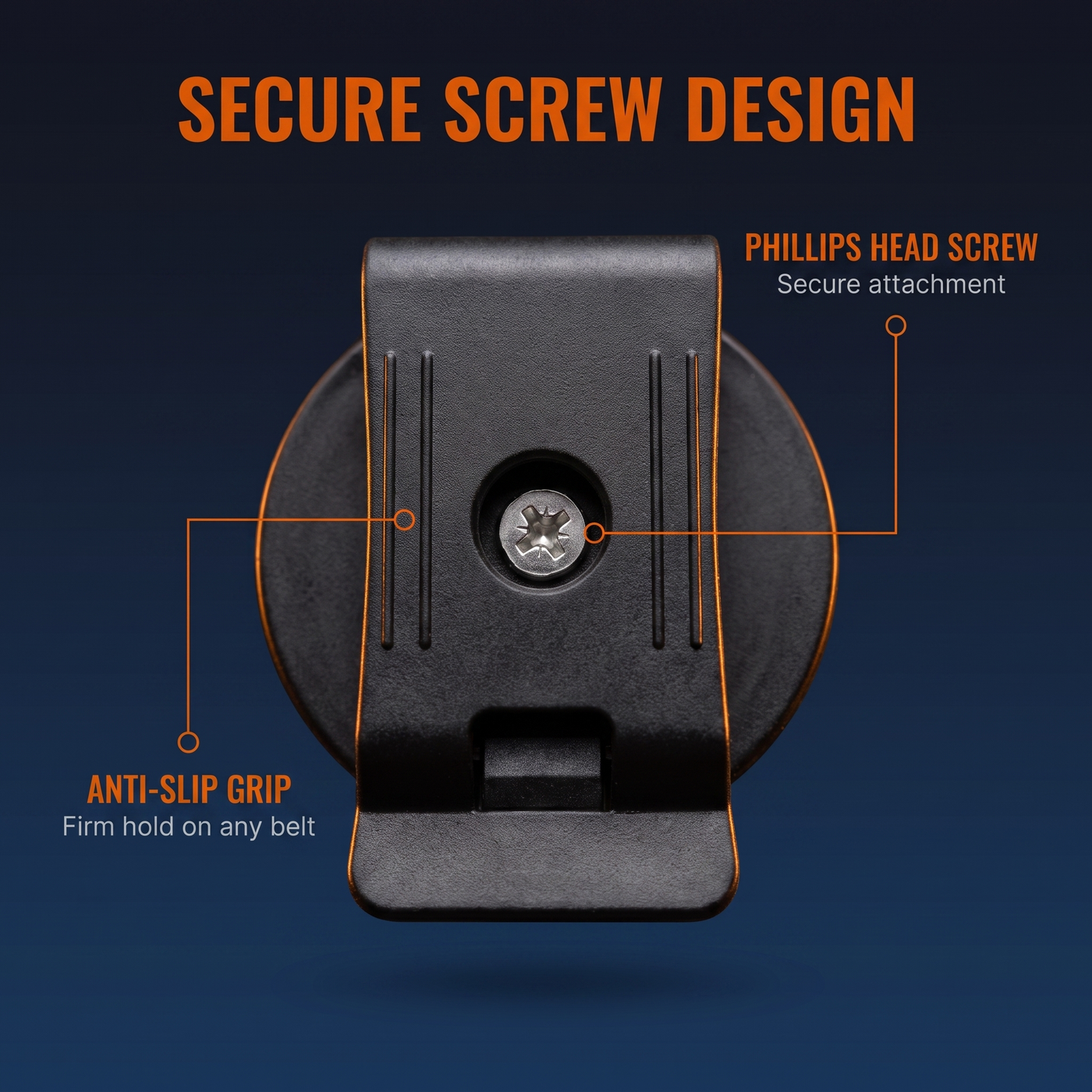 D66 magnetic belt clip feature infographic