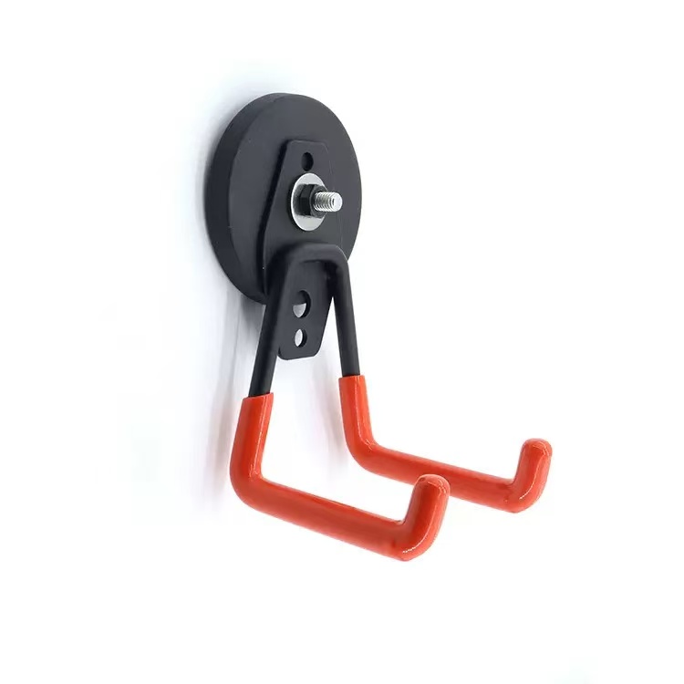 Alameda Industries D66 heavy duty magnetic hook, black base with orange coated hooks