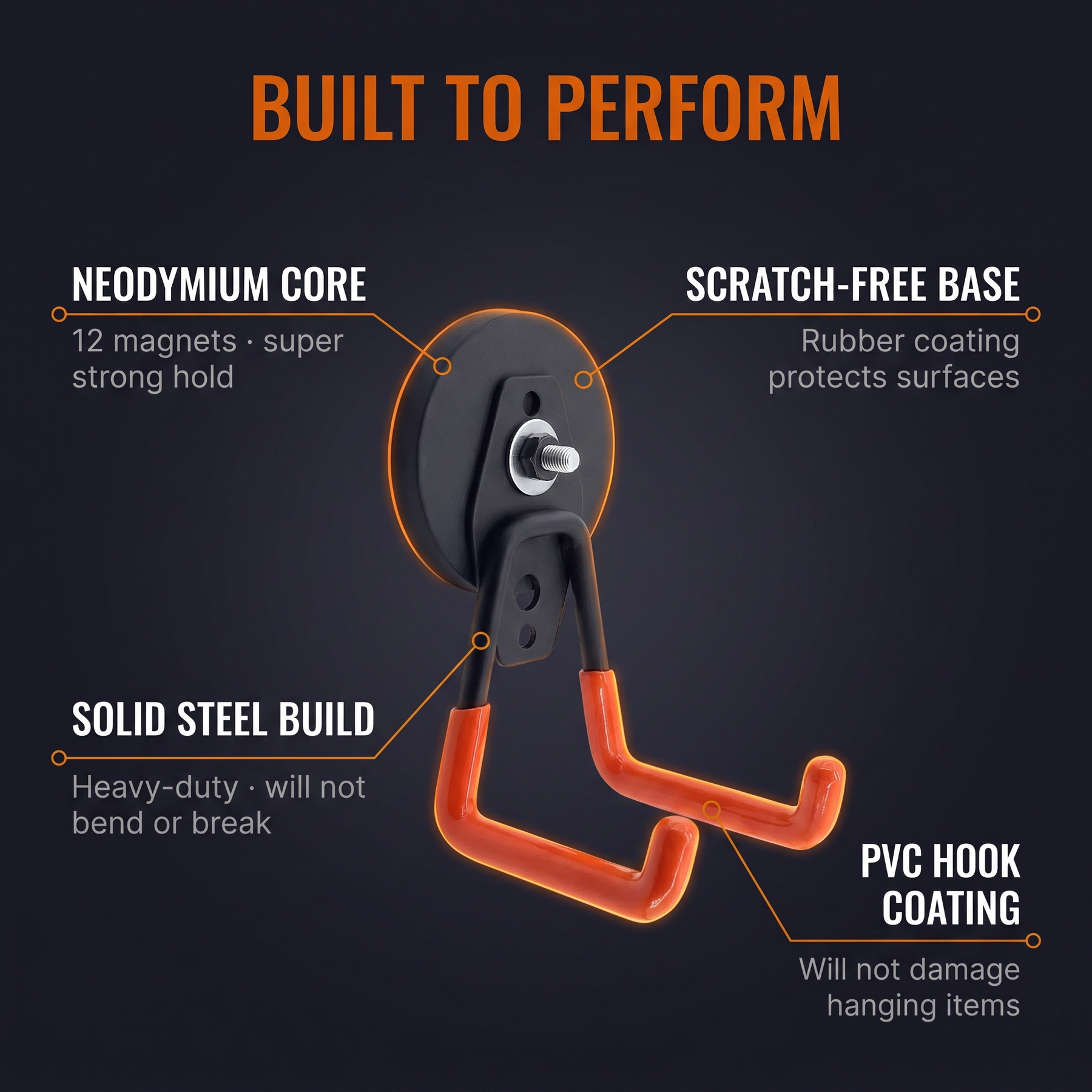 D66 magnetic hook feature infographic